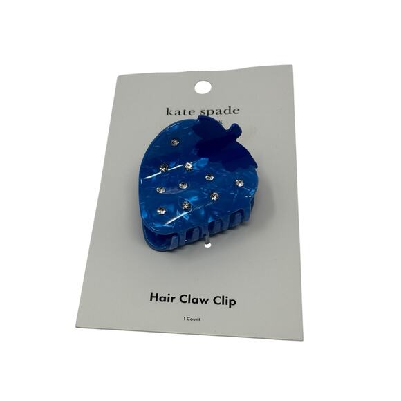 Kate Spade New York X Target Blue Strawberry Claw Hair Clip Limited Edition NEW - Picture 3 of 7
